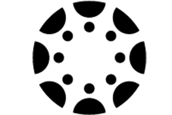 Canvas icon, black circle with white 8 pointed star in the middle.  A circle of black dots are inside the white star.