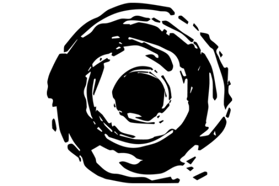 Black circle with a smaller black circle inside. 