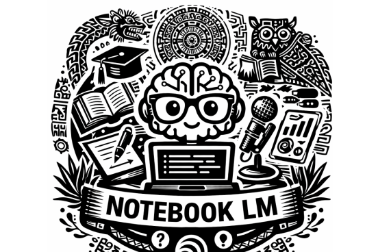 Notebook L.M. AI study tool outputs: podcast, quizzes, and infographics