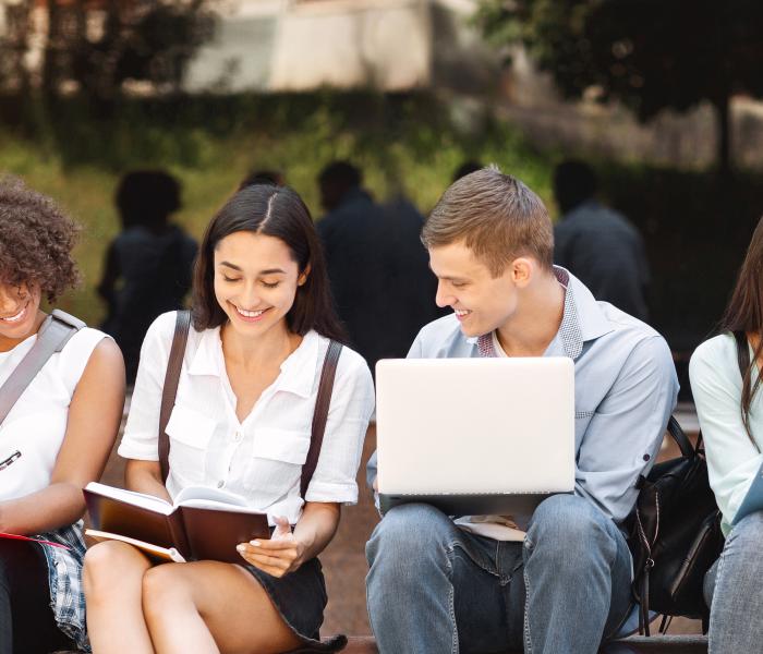 College Students with Computers