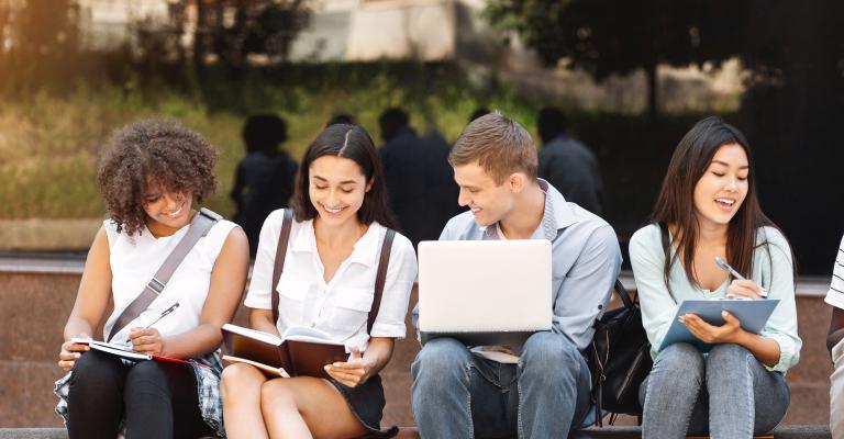 College Students with Computers