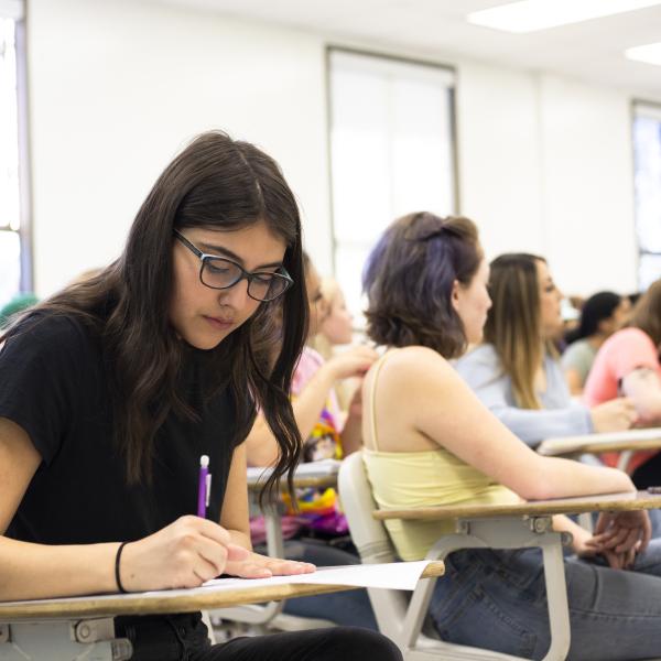 Student in classroom