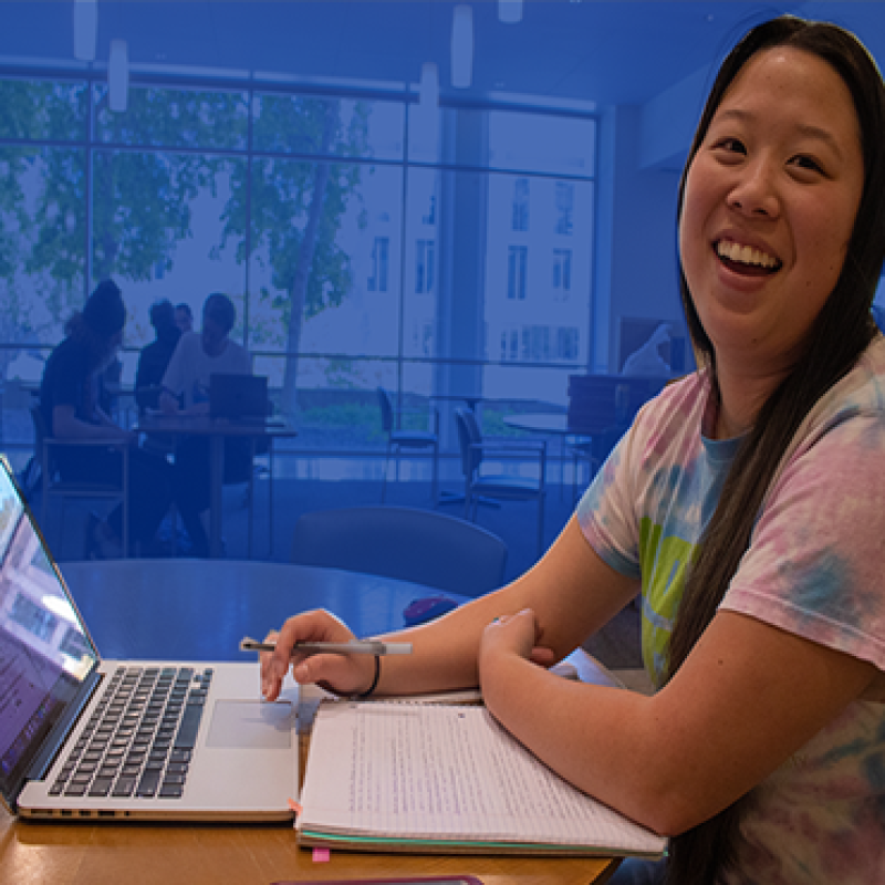 Student with a laptop